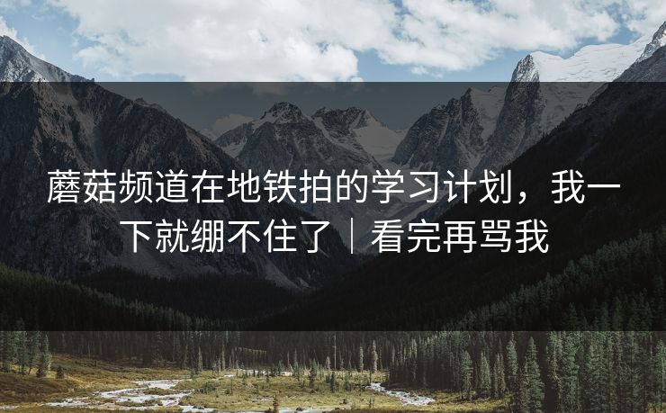 蘑菇频道在地铁拍的学习计划，我一下就绷不住了｜看完再骂我
